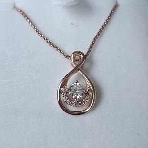 Rose Gold Plated Infinity Teardrop Pendant Necklace
